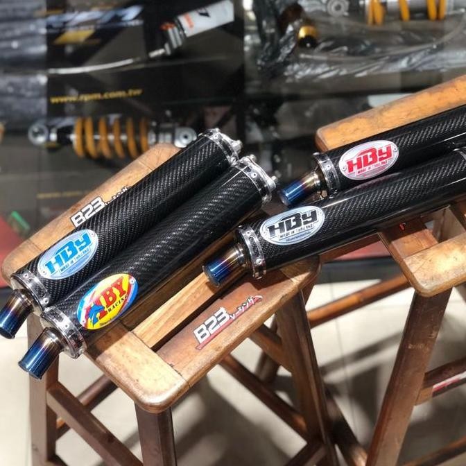 BEBAS ONGKIR - silencer HBY carbon titanium selencer hby titanium silencer hby 2tak n