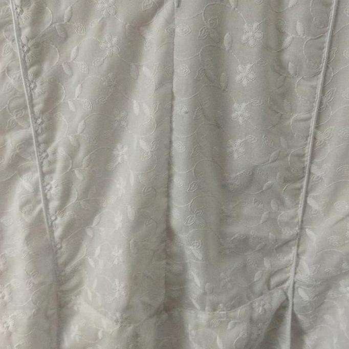 Gamis Katun Jepang Bermotif Model Kantong Dua Hiasan Bis Ban Poliester Polos Bunga Hitam Putih Musli