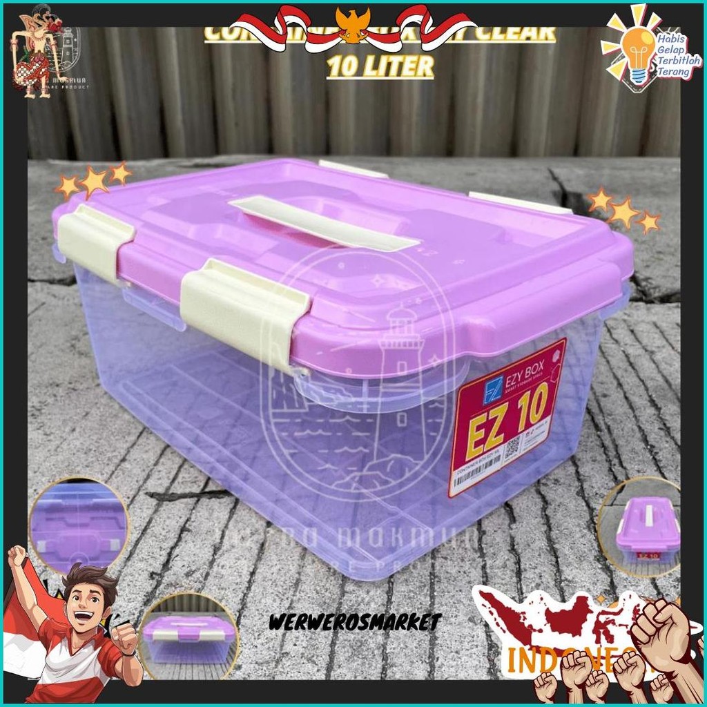 Ezy - C0Ntainer Box 10 Cb 10 Ezy 10 Box Plastik Handle Box Sembako Bisa Cod
