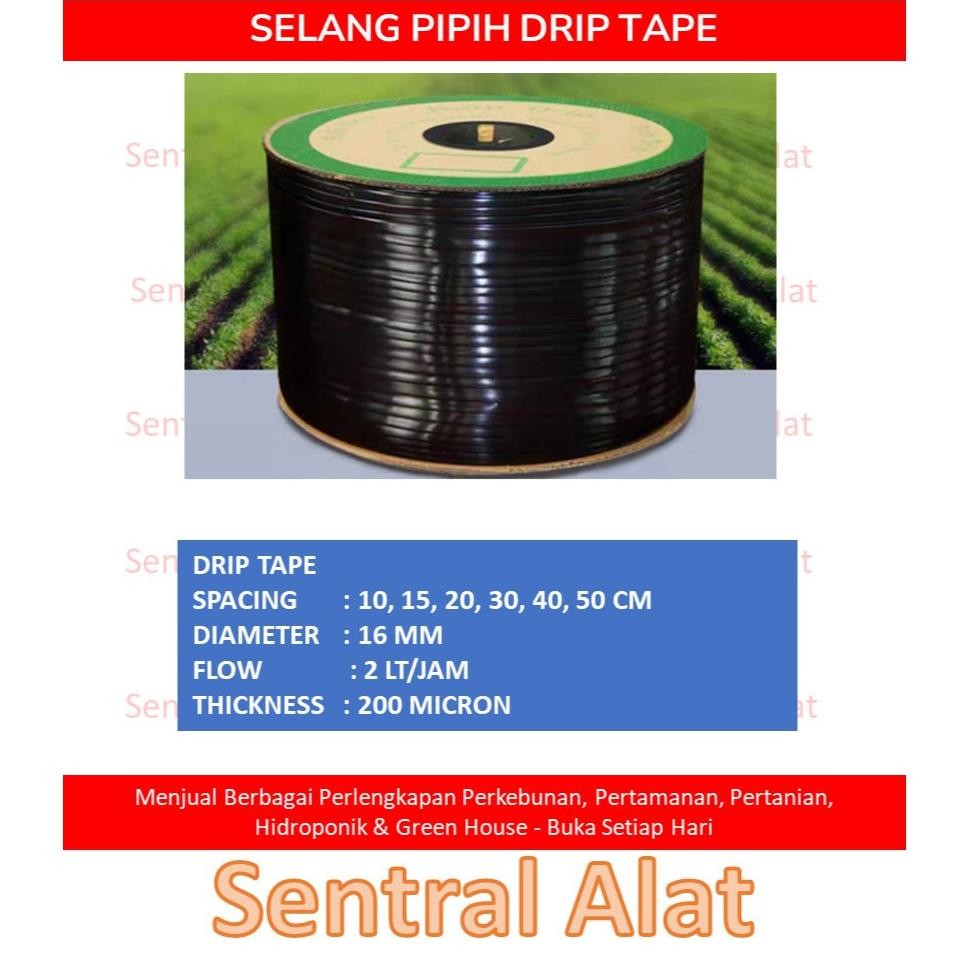 Promo Cod Selang Drip Tape Tetes 16 Mm, Emitter Jarak Spacing 10 15 20 25 30 40 50 60 Cm Dan Polos .