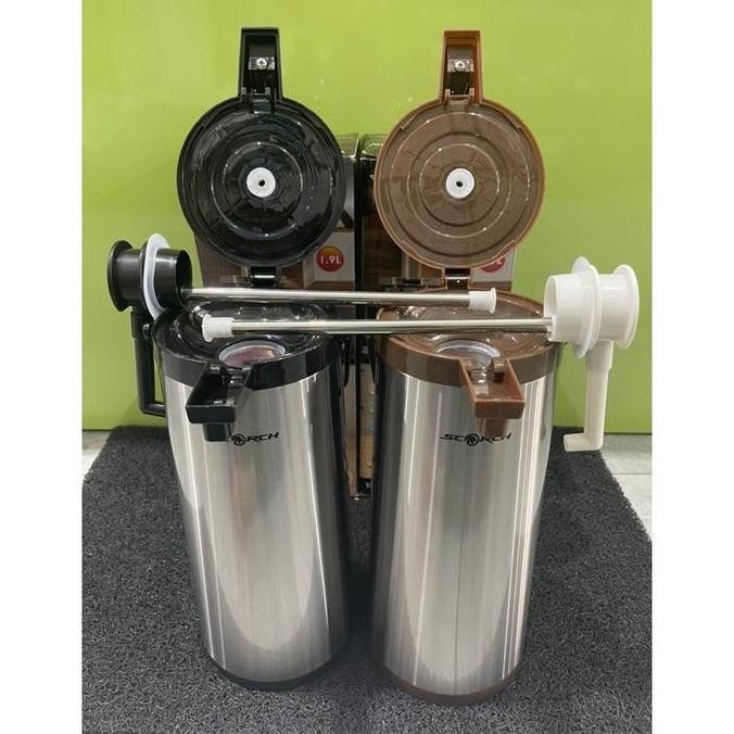 Termos Air Panas Pencet SCORCH 1,9 Liter/Termos Air Panas 1,9 Liter Stainless Steel