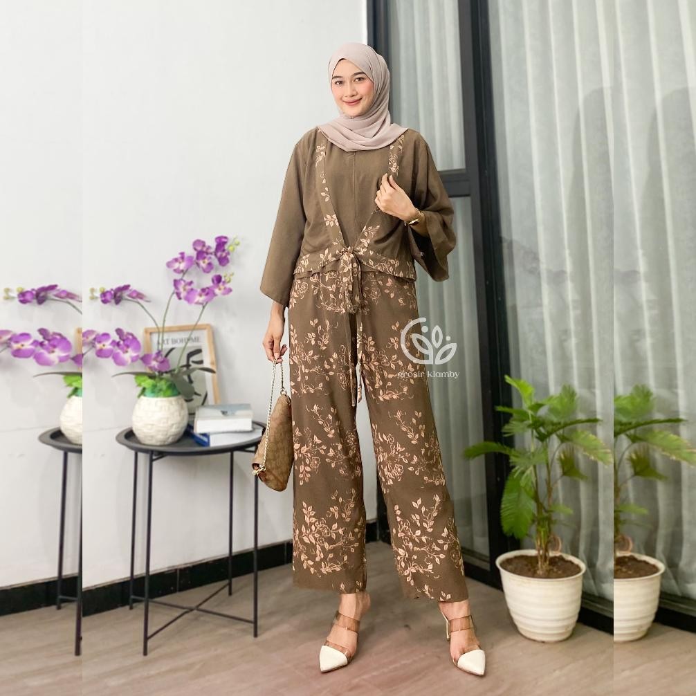 Eelic One Set Konoha Rayon Kombinasi Kekinian Nyaman Adem Se-7