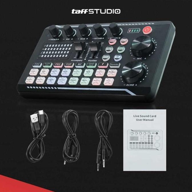 Audio Interface Mixer Taffstudio Pro Sound Card Live Karaoke - F998 Kualitas Terbaik Harga Termurah