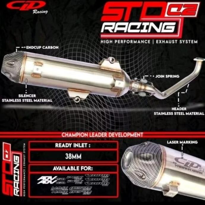 Knalpot CLD Standar Racing C2 NMAX, Aerox, Lexi, PCX, ADV 150, Vario