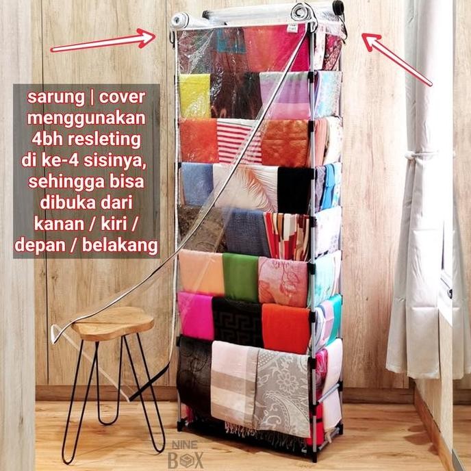 Rak Hijab Anti Debu/Rak Jilbab/Rak Gantung Hijab/Rak Gantung Jilbab/Rak Kerudung/Rak Gantung Kerudun