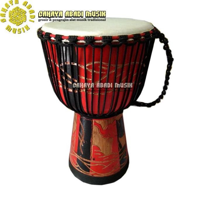 jimbe djembe kendang gendang 60cm diameter 27cm - 30cm alat musik tradisional (cod) Kayu IQB
