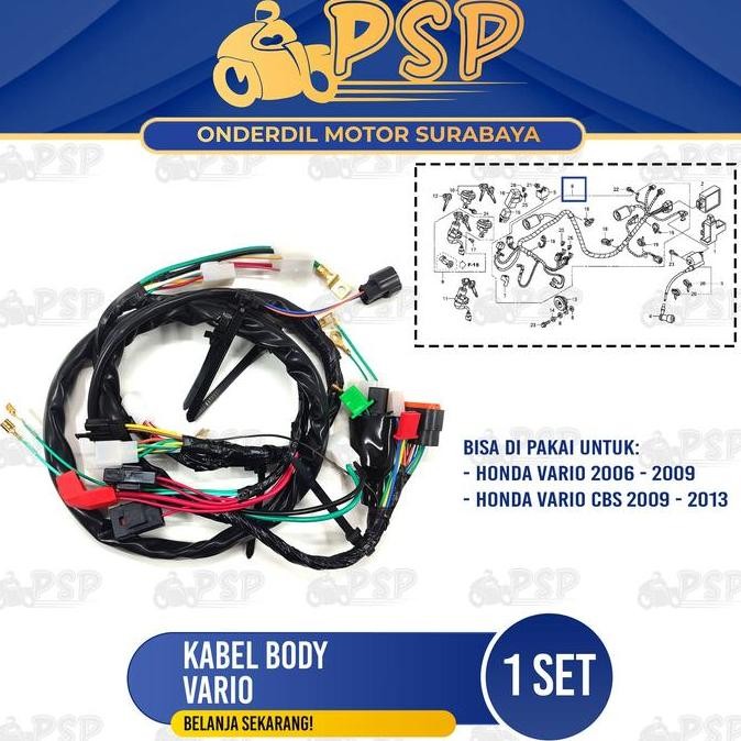 Promo Kabel Body Vario 110 - Cable Tali Seling Harness Wire Bodi Utama Komplit Honda Vario Karbu COD