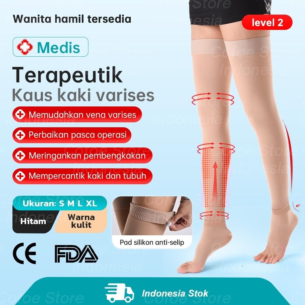 Stocking Varises ccl 2 Pria Wanita Medical Compression Kaos Kaki Bengkak Stocking Kesehatan Pembuluh