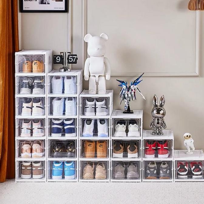 Rak Sepatu Plastik / Rak Sepatu Susun Kotak / Rak Sepatu Susun Tertutup / Kotak Sepatu