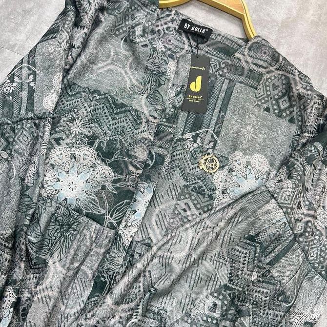 By Dolla - Gaudy Midi Dress - Midi Dress Muslim Wanita Motif Gamis Midi Harian Nyaman