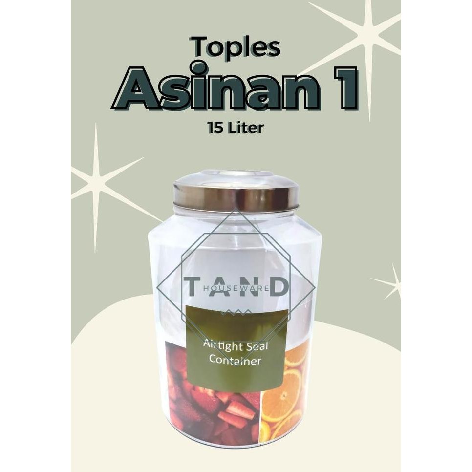 Toples Kaca Asinan 1 Bulat Besar Kedap Udara Dlx Toples Kerupuk 15 Ltr