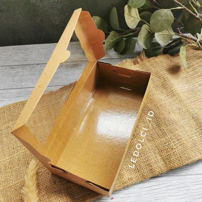 (10 PCS) CB231105 - KRAFT BOX MIKA BROWNIES DUS CAKE KUE TEBAL 23x11x5