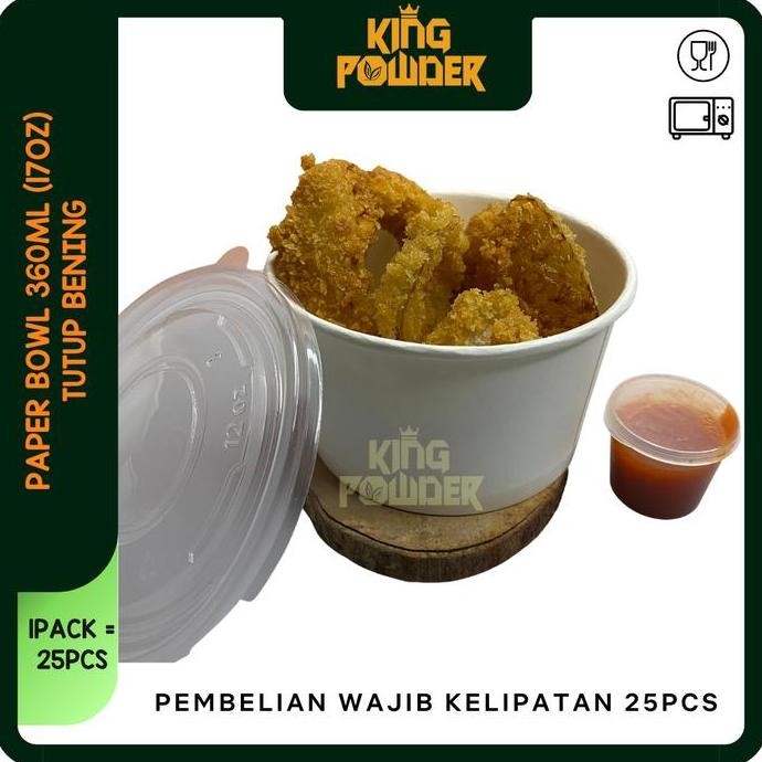 Paper Bowl 360ml/500/650/800/RiceBowl/Tempat Nasi/Box Nasi BOWL+LID