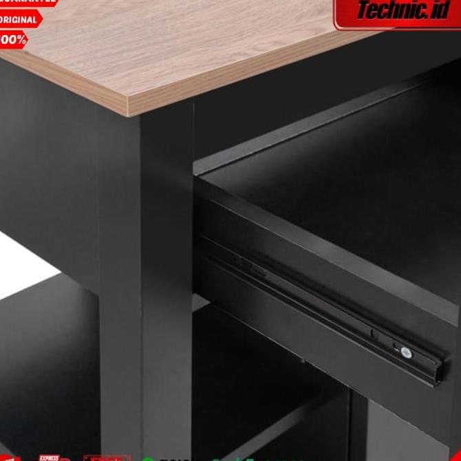 Informa Galvin Rak Troli Dapur Galvin Kitchen Cart Wood Rak Penyimpanan