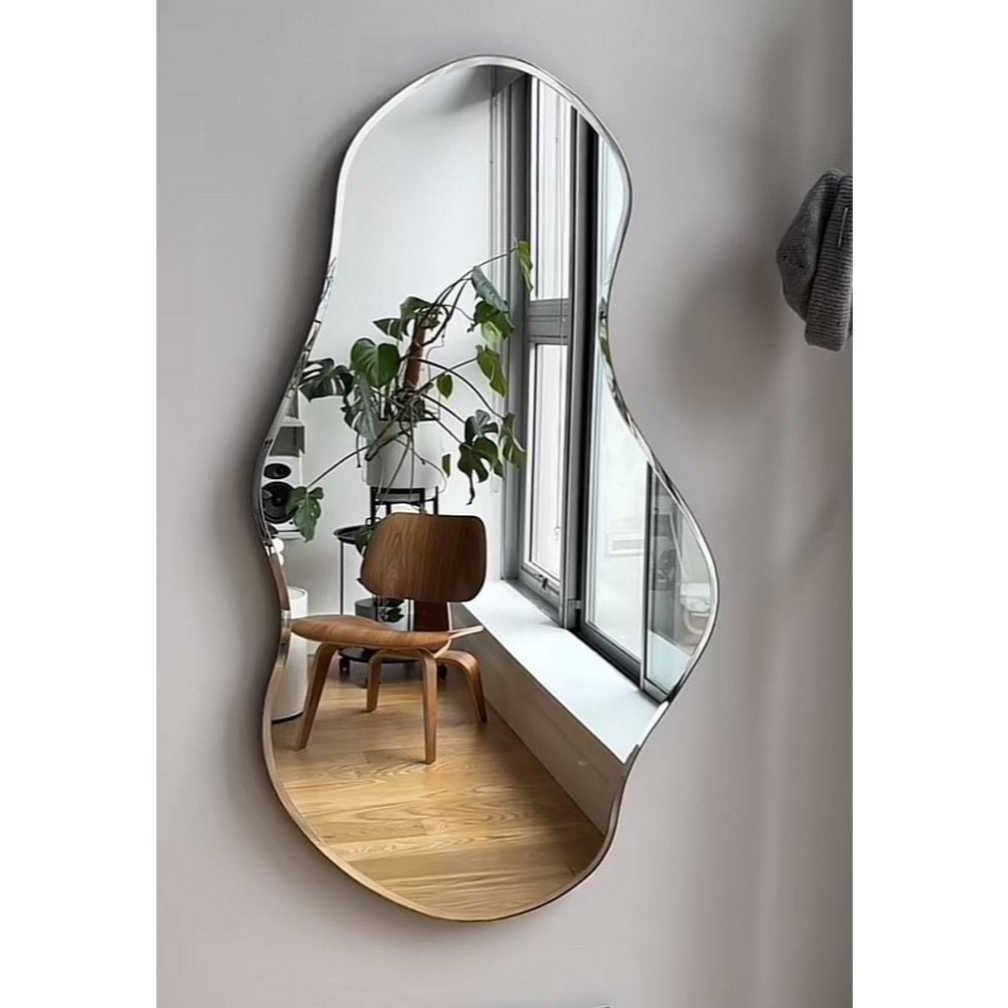 Cermin dinding Abstrack Cermin dinding Asimetristempel dinding tebal kaca 3 mm