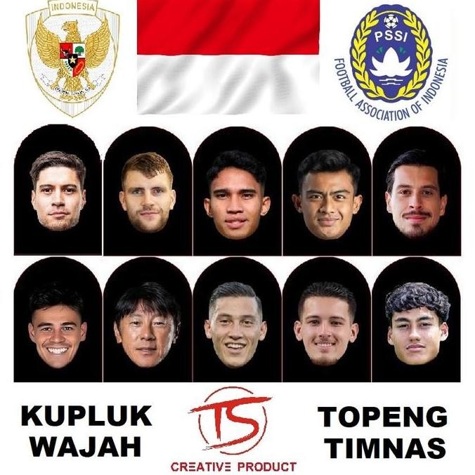 ENRIO- Masker Wajah  3D Masker TOPENG TIMNAS KUPLUK WAJAH TOPENG WAJAH KLUPUK WAJAH Penutup Wajah