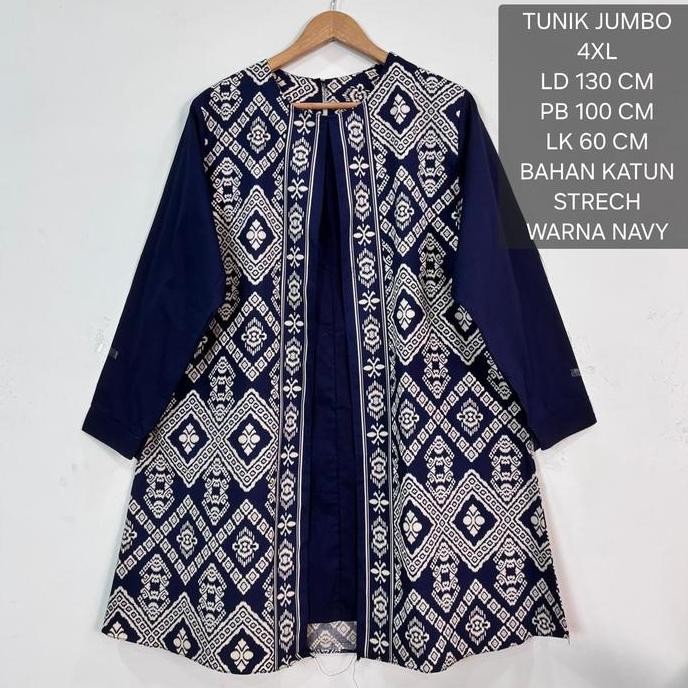 Tunik Batik Jumbo Wanita Ld 130 Cm Model Outer Kekinian