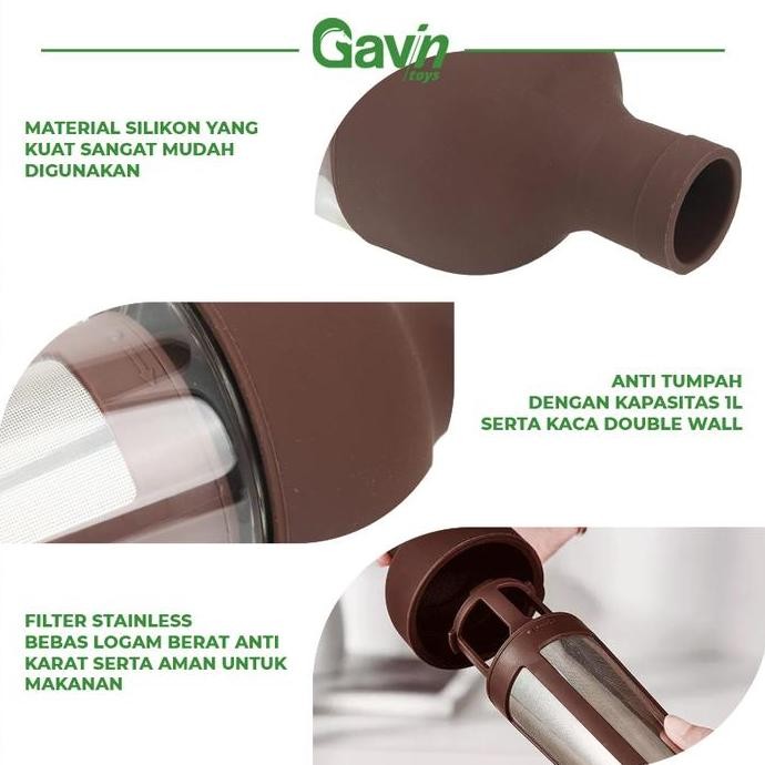 Botol Cold Brew Bottle Tea Infuser 1 Liter Botol Infused Water 1000Ml