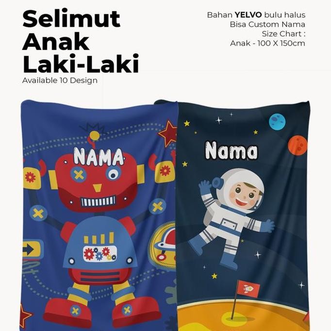 SELIMUT ANAK CUSTOM NAMA | SELIMUT ANAK PEREMPUAN KARAKTER |CUSTOMKIDS