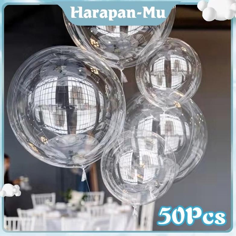 UGNDA 50Pcs Balon PVC Transparan Bobo Tebal Jumbo / 24 Inch Balon Bening Balon Bobo