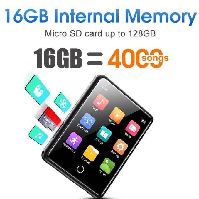 Ruizu M17 Bluetooth 5.0 Speaker DAP MP3 MP4 Video Music Player VS H1