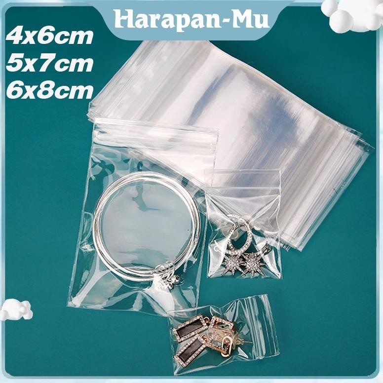 UGNDA Plastik Klip Mika Tebal / 100Pcs Pvc Ziplock Bag / Transparent Jewelry Seal Bag