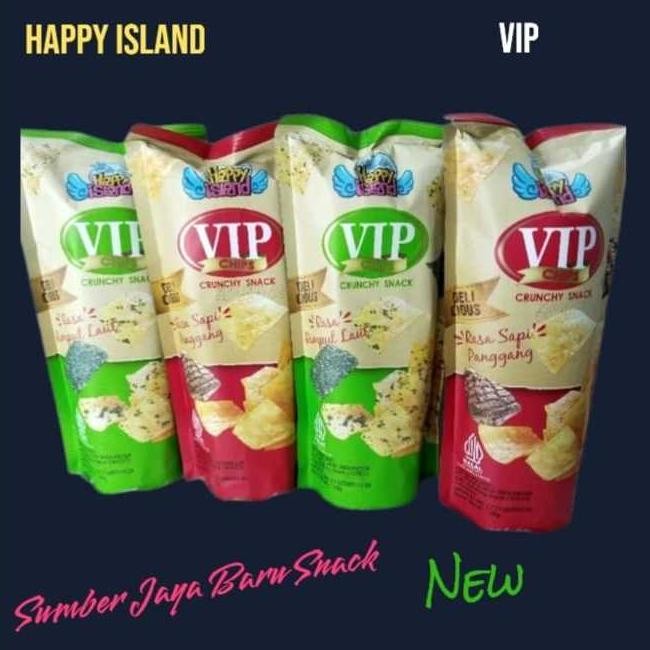 Vip Chips Crunchy Snack | Isi 10 Bungkus | Happy Island