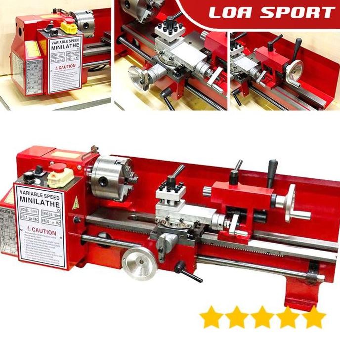 Mesin Bubut Besi Mini Lathe Presisi Akurat 2500RPM 550W CJ0618