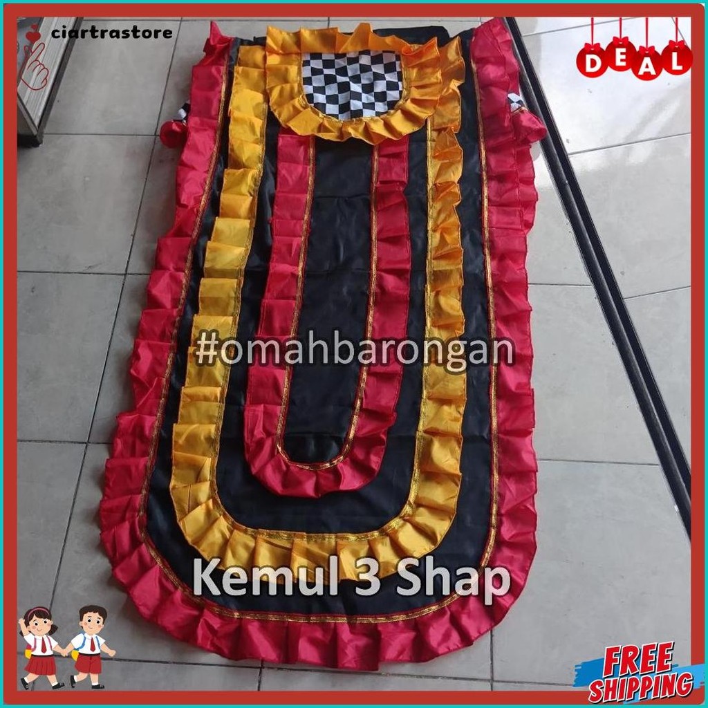 Cod Kemul Barongan Anak Sd Pentas Dewasa Warna Biru Hitam Merah Kuning Hijau