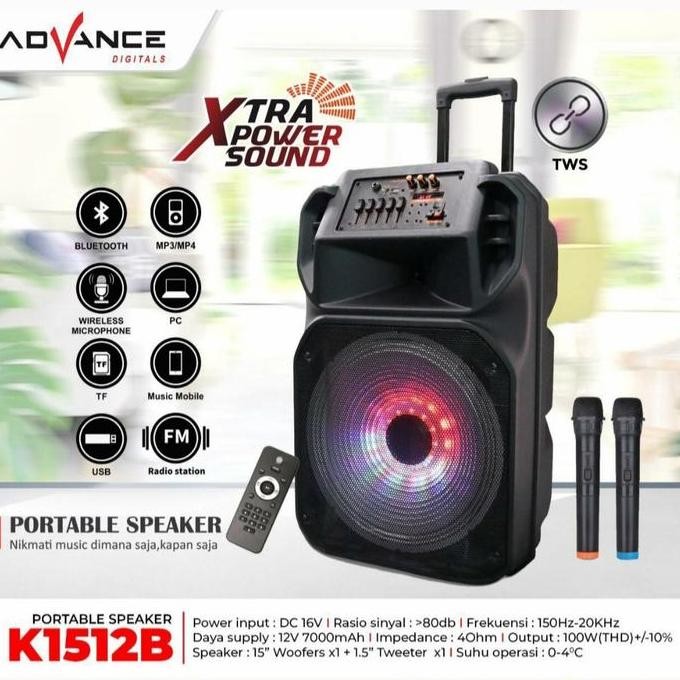 TERMURAH - ADVANCE PORTABLE SPEAKER TROLEY 15 INCH K-1512B (FREE BUBBLEWRAP)