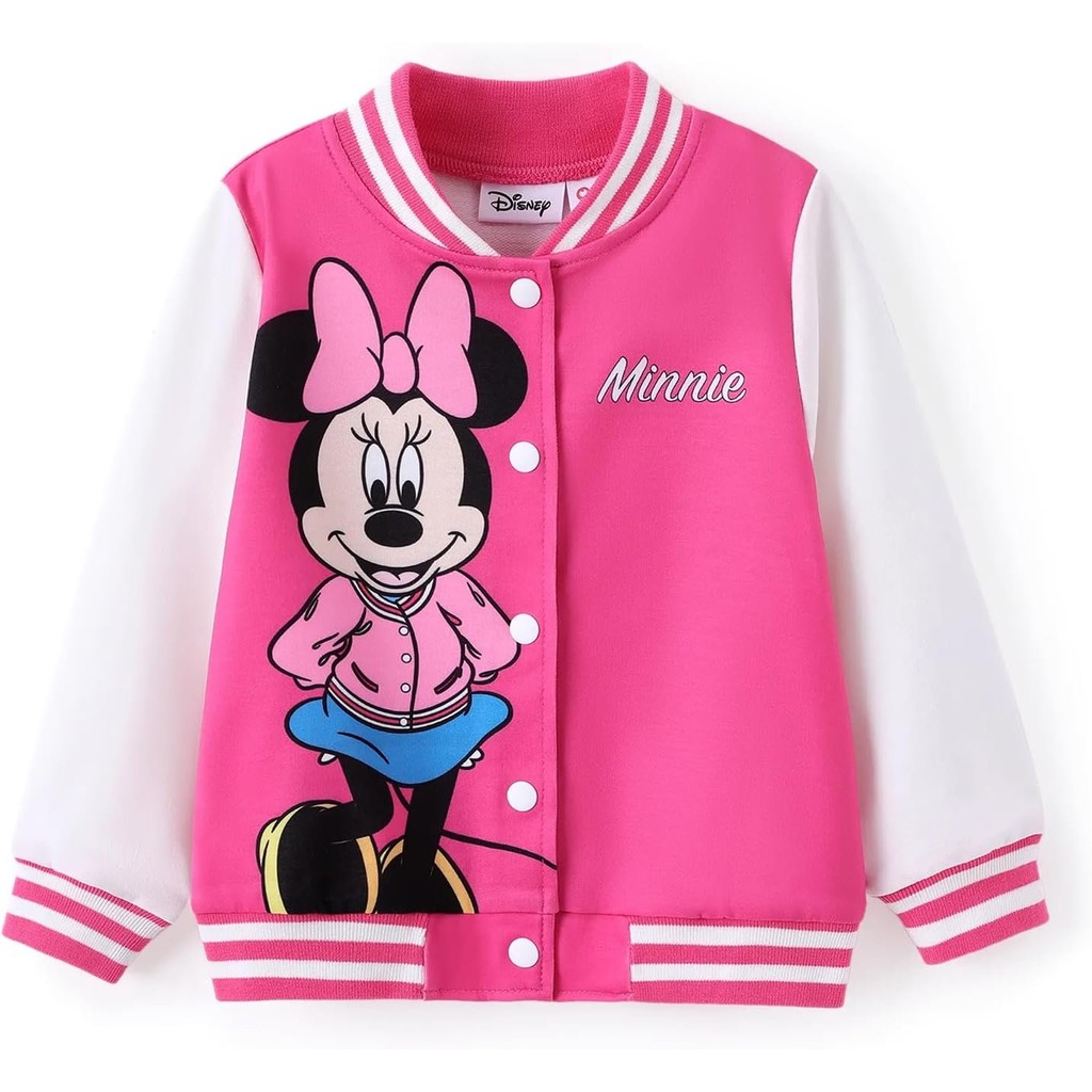 Disney Minnie Mickey Stitch Princess Frozen Elsa Marvel Jacket Lightweight Coat Button up Color Bloc