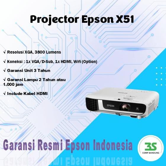 DV100 - EPSON PROYEKTOR EB-X51 EB X51 EBX51 - EPSON PROJECTOR EB-X51
