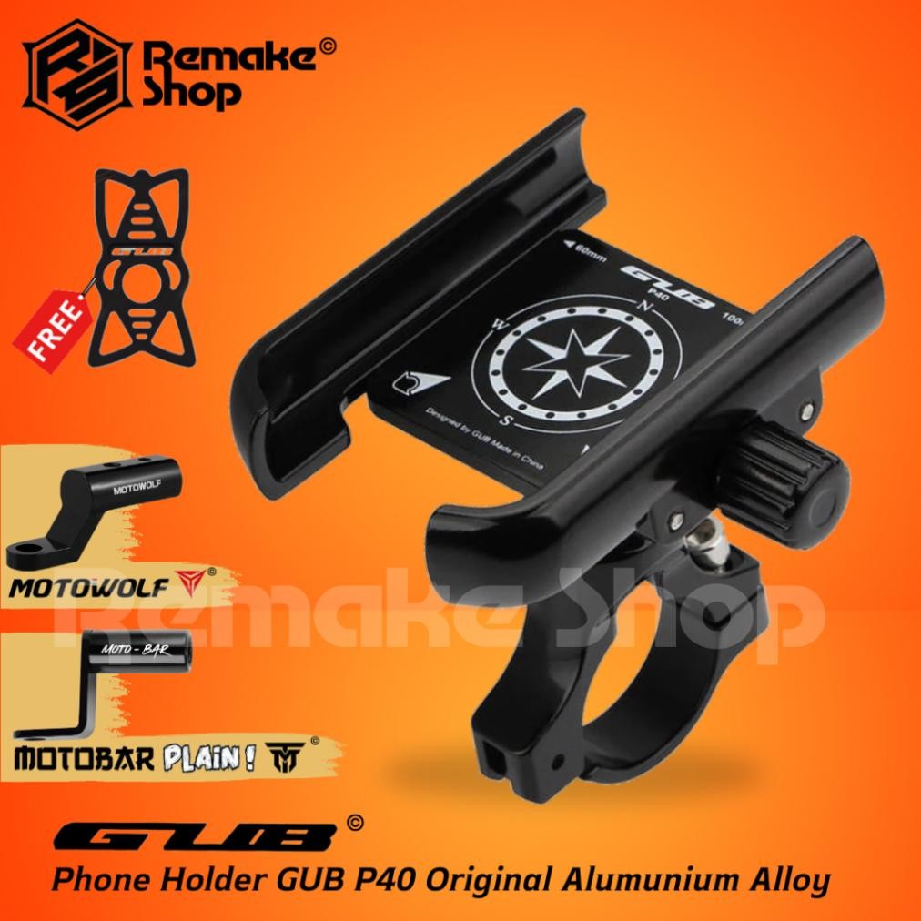 EDELWEIS GUB P40 Phone Stand Holder Hp Handphone Sepeda Motor Dudukan Hp di Motor Tempat Hp di Motor