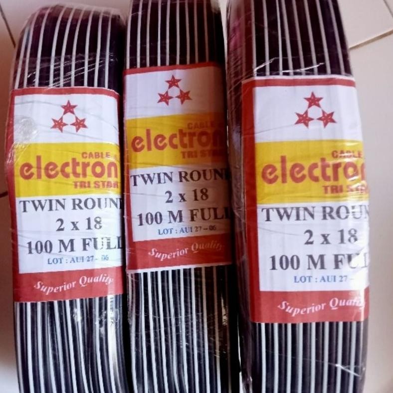 FEVERFEW KABEL SERABUT TEMBAGA HITAM PUTIH ROLL 100 METER