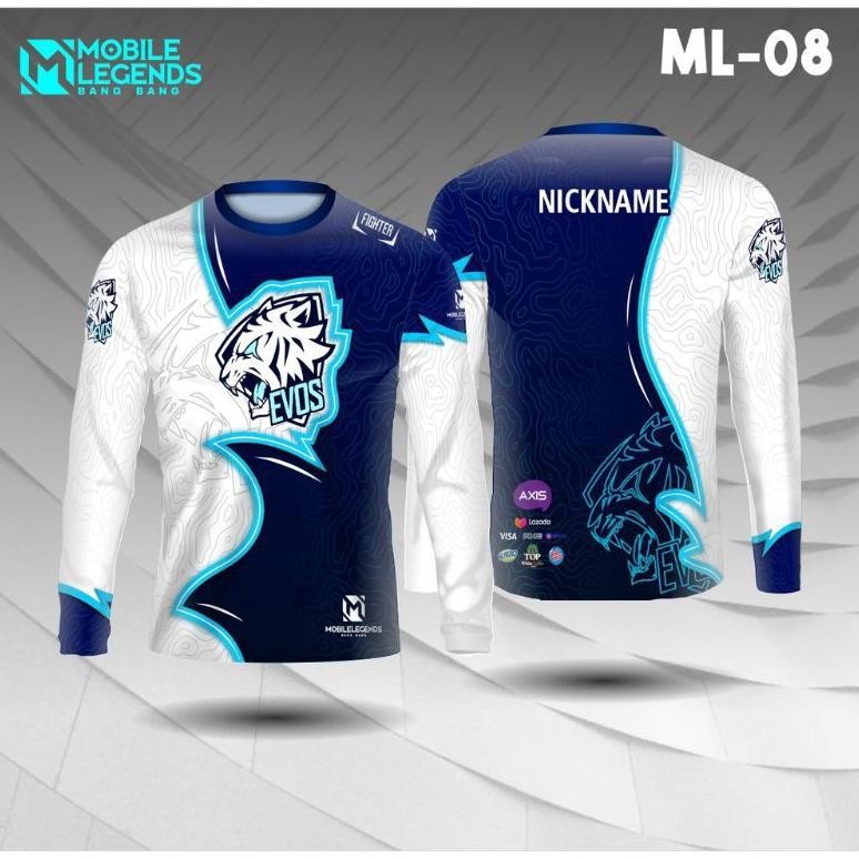 EDELWEIS Jersey e sport mobile legends evos kaos ML Baju gamers lengan panjang