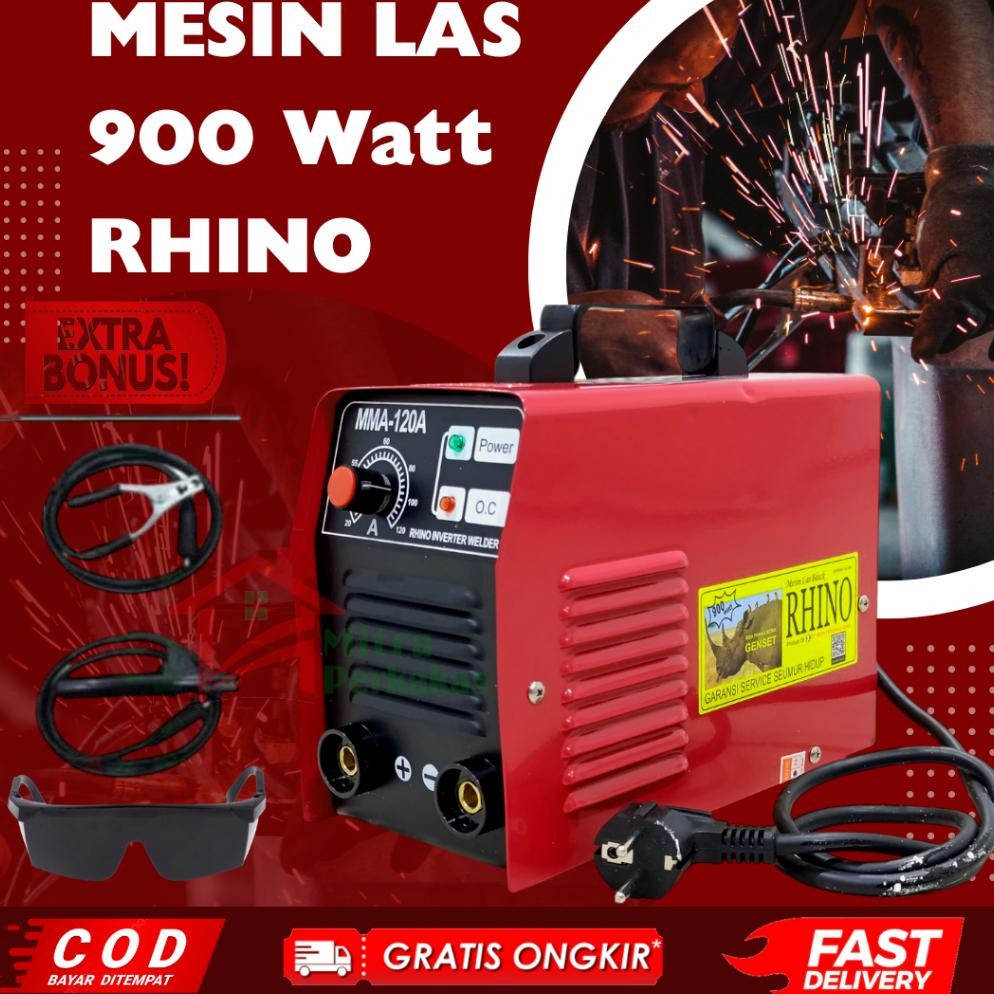 FEVERFEW Mesin Las Rhino Merah 900 Watt 120a Mesin Las Inverter Trafo Travo Mesin Las Listrik 120 A 