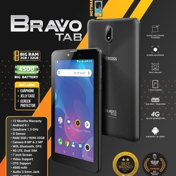PROMO Tablet Evercoss Bravo Tab 3/32 Ram 3GB Internal 32GB Grs Resmi