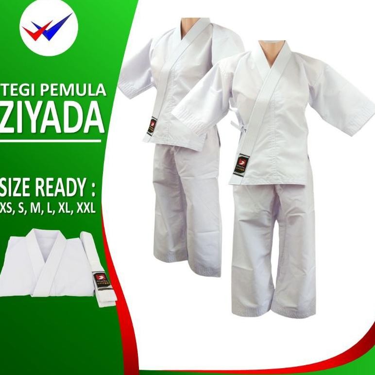 Seragam baju karate pemula ziyada tegi gi pakaian judo aikido jujitsu