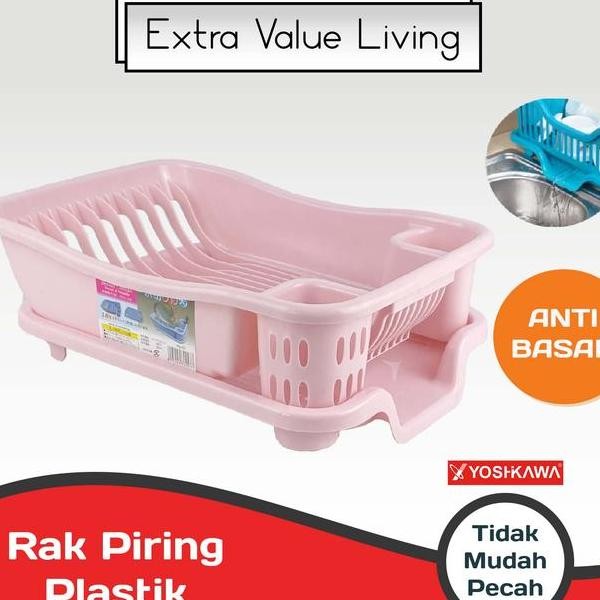 Yoshikawa Rak Piring Plastik Evlpink
