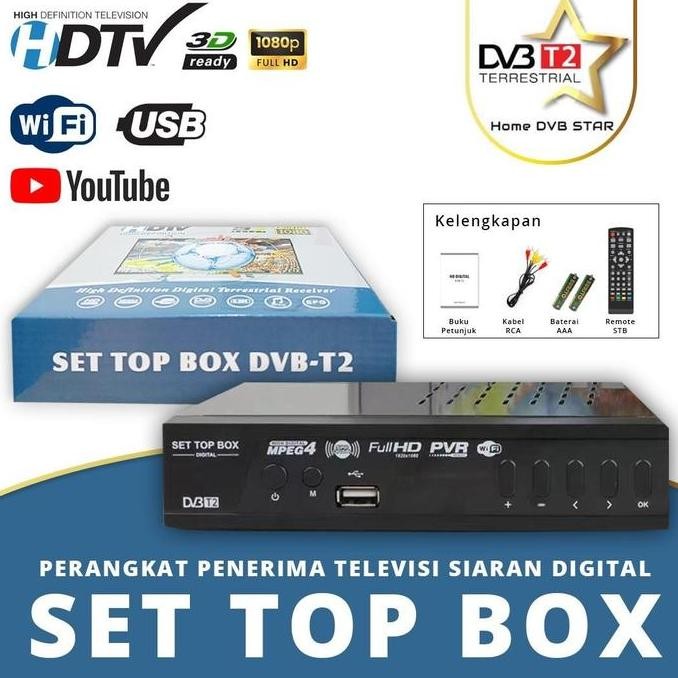 Termurah Stb Set Top Box Vdr V-21 Dvb T2 Tv Siaran Digital Hdmi Receiver
