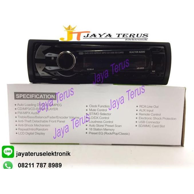 Promo Single Din Reactor Audio Dvd, Mp3, Usb, Radio Cod