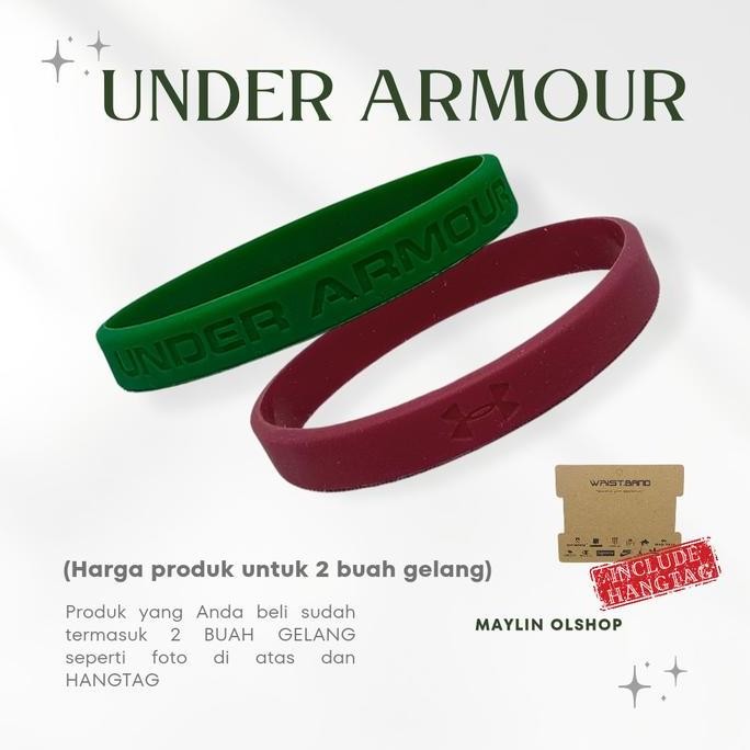 Gelang Tangan Karet Pria UNDER ARMOUR Rubber Bracelet Ori Kasual Sport