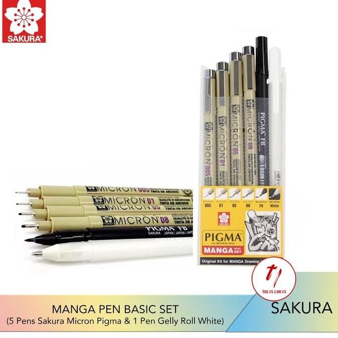 SAKURA PIGMA MANGA BASIC PEN SET ORIGINAL DAN TERPERCAYA