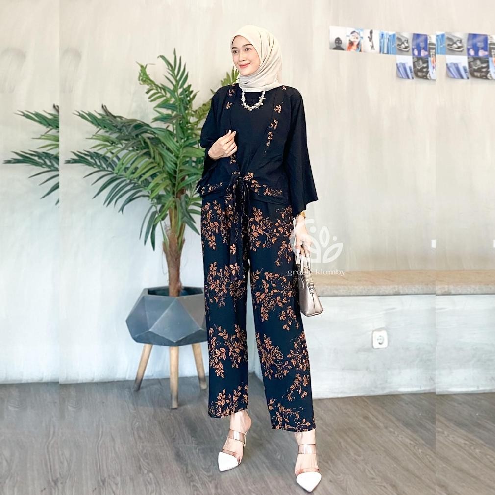 Hot One Set Konoha Rayon Kombinasi Kekinian Nyaman Adem Ni-22
