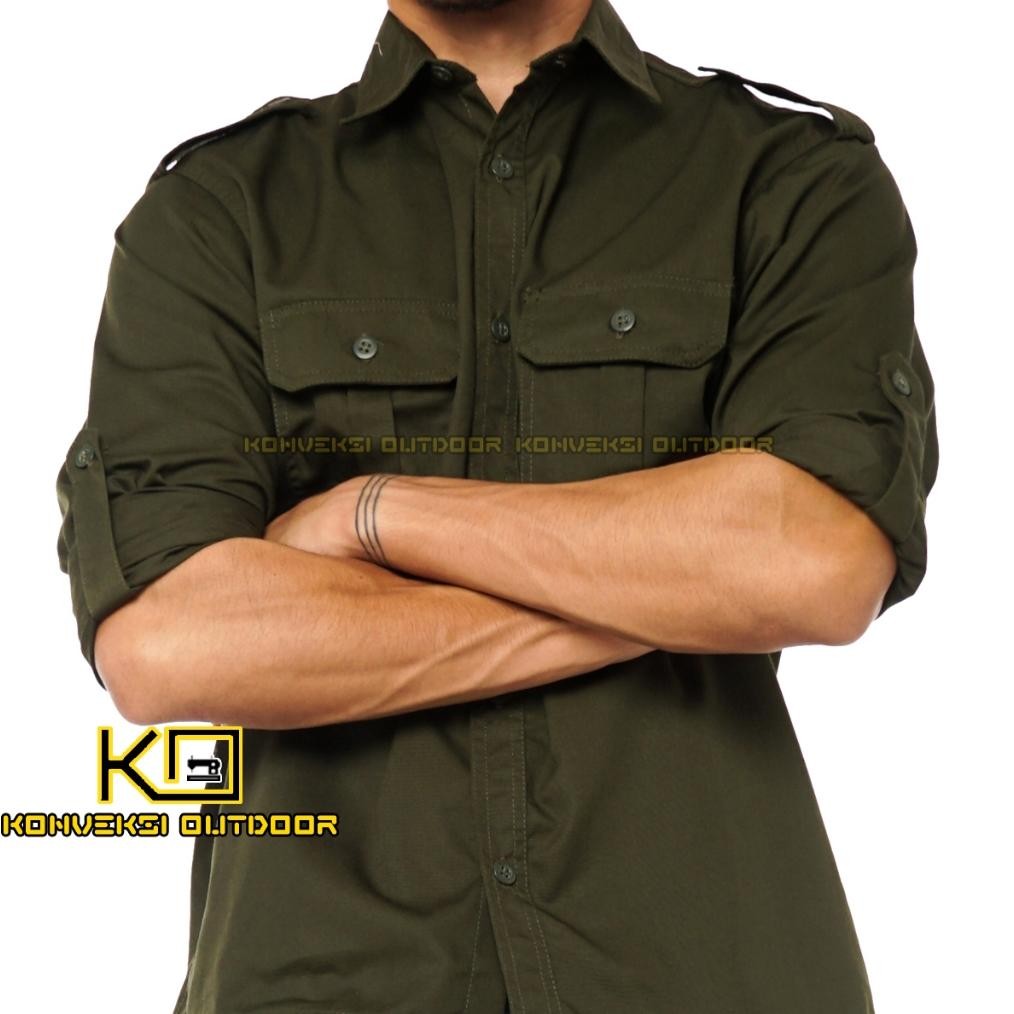 BAJU KEMEJA PDH PDL PRIA WANITA LAPANGAN LENGAN PANJANG - Seragam Kerja Tactical Kantor Group Engine