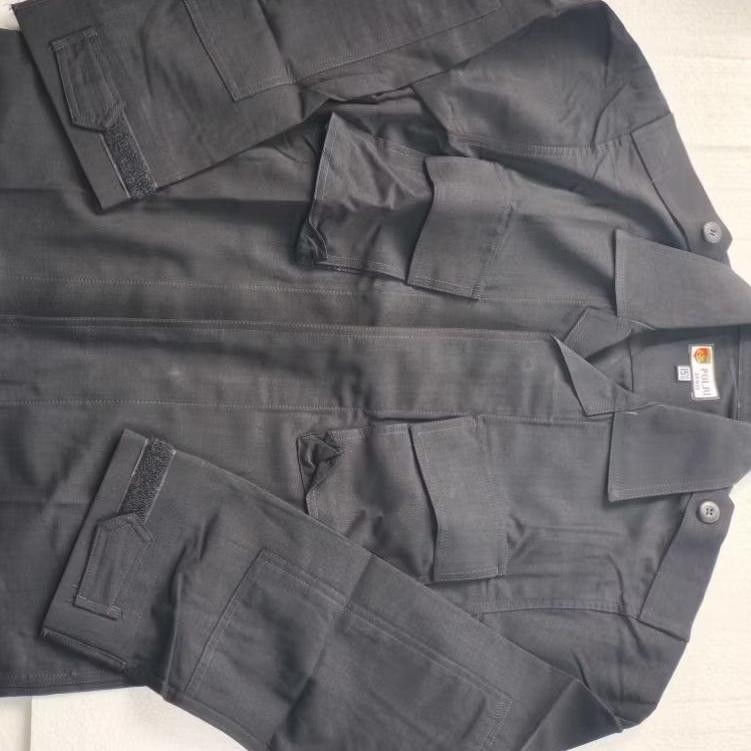 Kemeja PDL II Hitam Pembagian Polri Brimob Kain Halus