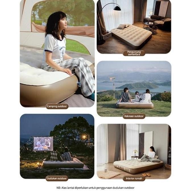 ZOLDYCK 200*180*25CM Kasur sofa tiup/pompa pengisian listrik kasur besar/kasur berkemah portabel bes