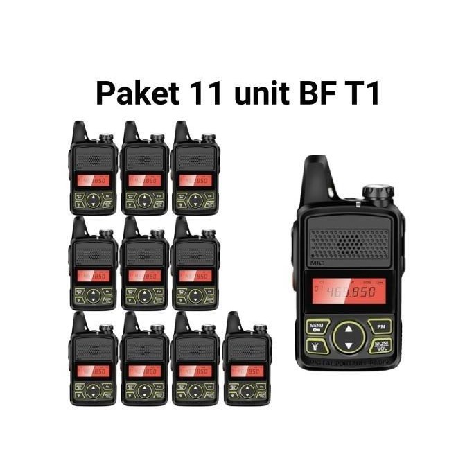 ZOLDYCK- Paket 11 unit HT BF T1 radio FM komunikasi walkie talkie mini UHF Terkoneksi