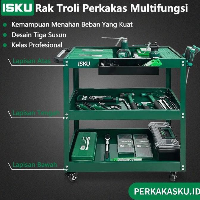 KIKYO- ISKU Alat Perkakas Trolly/Trolly Bengkel Rak 3 Susun Trolly Trolley Perkakas Tools Borongan