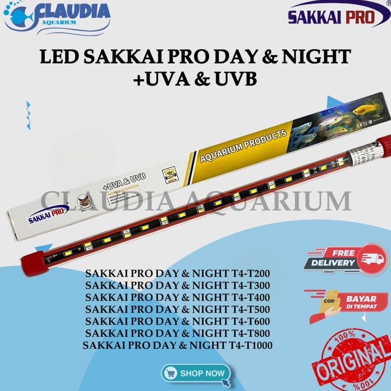 Big Sale Lampu Celup LED Aquarium SAKKAI PRO T4 DAY AND NIGHT UVA & UVB 20 30 40 50 60 80 100 cm T4 